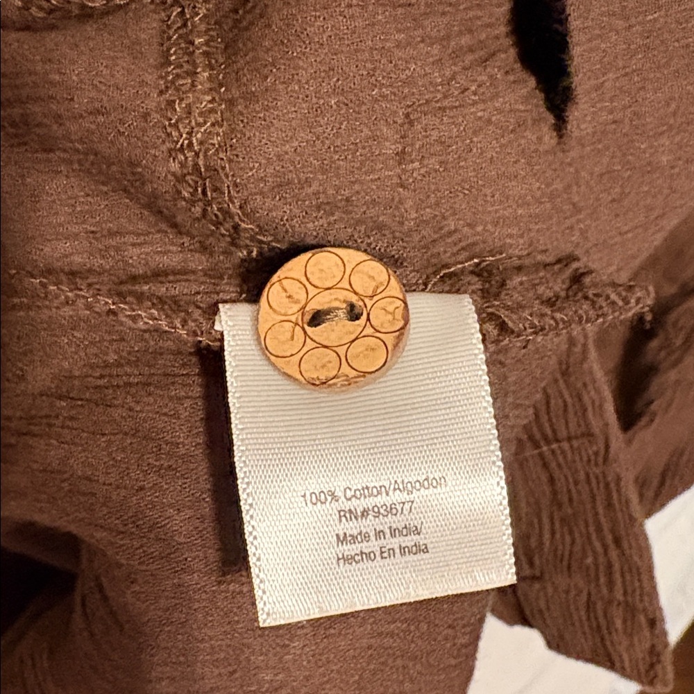 St.John's Bay Brown Ribbed Hooded Button Swim Cover Up SZ 3X Cotton Quiet Luxury - Picture 3 of 10